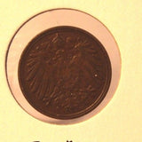 1894 D Germany 1 Pfennig Bronze Coin with Holder Thecoindigger World Coins