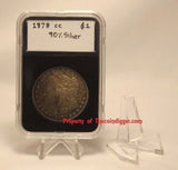 Display Stand Easel for Coin Capsule, Fossil, Medals Air-tite BLACK