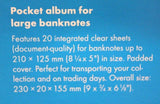 LARGE Banknote Album Currency Money Post Cards + 20 Deluxe Semi Rigid Toploaders - The Coin Digger