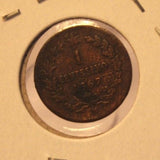 1867 M Italy 1 Centesimo Coin with Holder thecoindigger World Estates