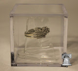 Ring Holder Display Case Box Championship College Wedding 2x2x2 Cube Black Stand