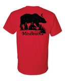 Minnesota Cabin on a Lake with Bear as the night sky T- Shirt