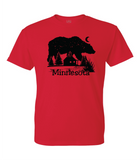 Minnesota Cabin on a Lake with Bear as the night sky T- Shirt