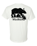 Minnesota Cabin on a Lake with Bear as the night sky T- Shirt