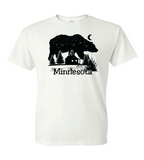 Minnesota Cabin on a Lake with Bear as the night sky T- Shirt