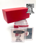 BCW Coin Holder Snap + Red Single Row Storage Box 4.5x2x2 Case