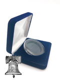 Coin Holder Blue Velvet Air-tite Steel Storage Box Display for Model I 33-42mm & Capsule Black Ring