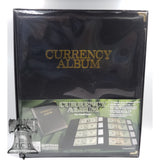 Deluxe Currency Album Small Banknote Binder 4 Pocket Page Holder Storage Case