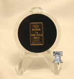 TCD Red White Blue Black Coin Holder Capsule Case 1 Gram Silver Gold Bar & Black or Clear Display Stand