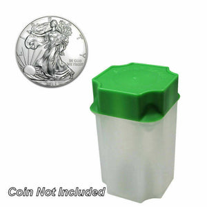 Square Tube Storage for American Silver Eagle with Green Top