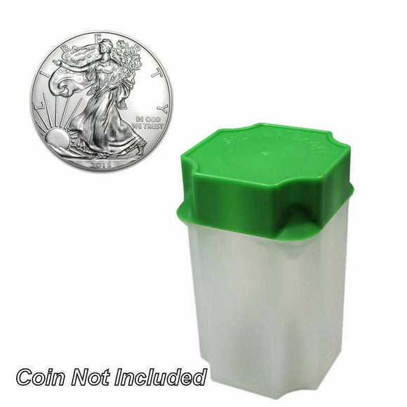 Square Tube Storage for American Silver Eagle with Green Top
